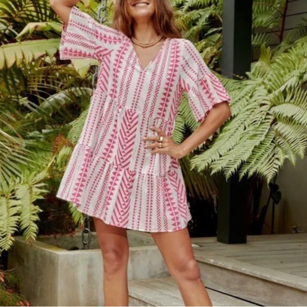 VELVET BY GRAHAM & SPENCER Madelina Jacquard Dress Pink Medium